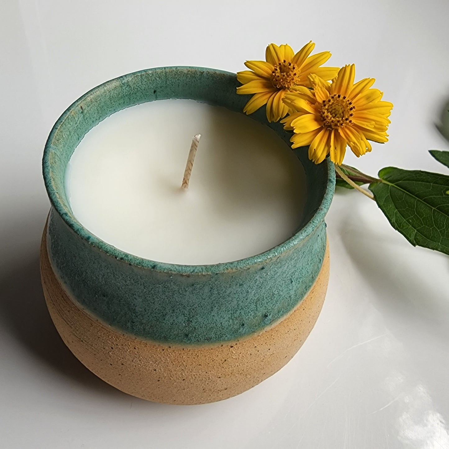 Turquoise Vessel Candle Collection (HALF GLAZED)