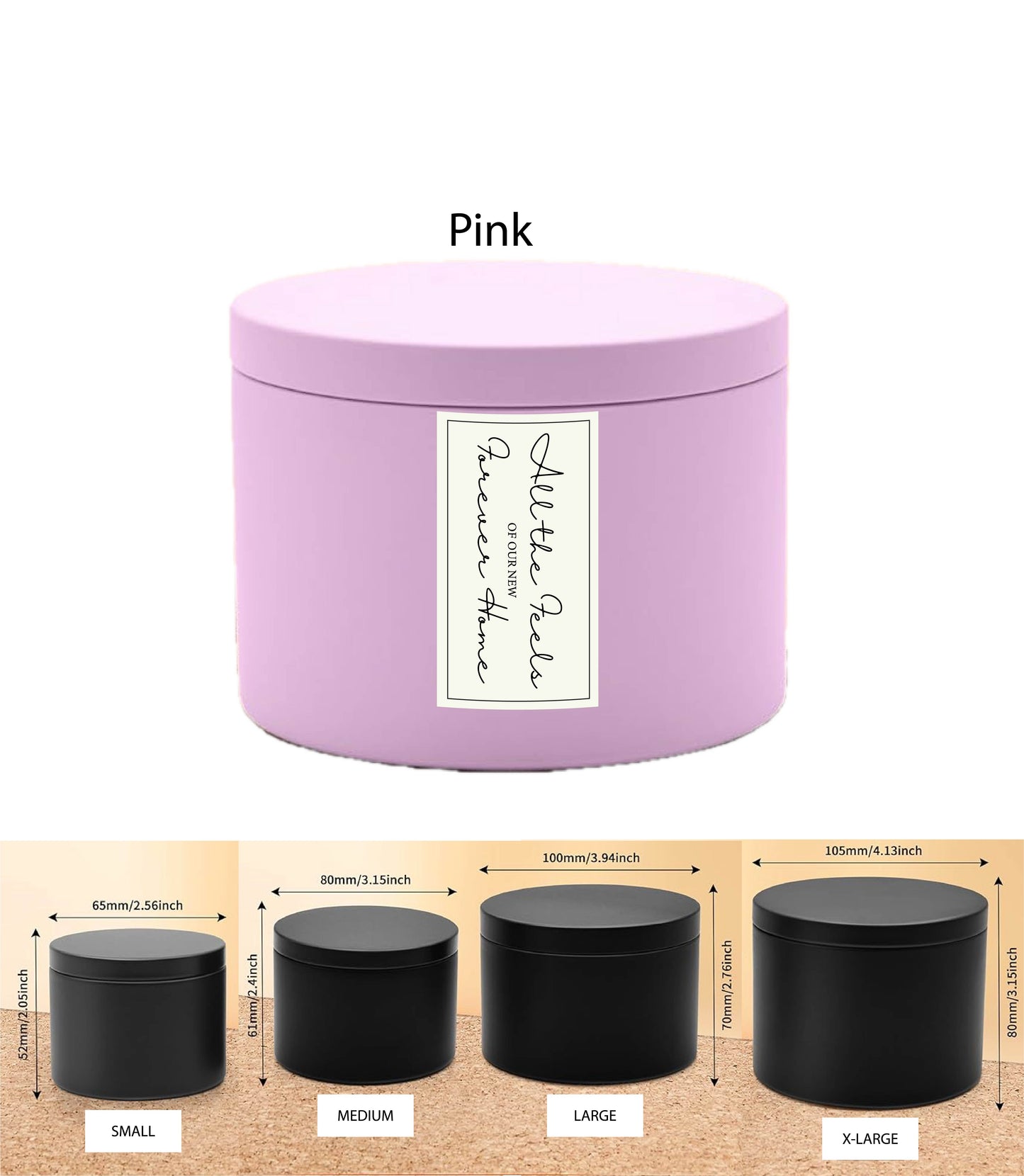 "All the Feels" BULK Pink Tins Customizable Candles