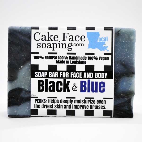 Black & Blue Bar Soap – with Shea butter for added moisture - CakeFaceSoaping