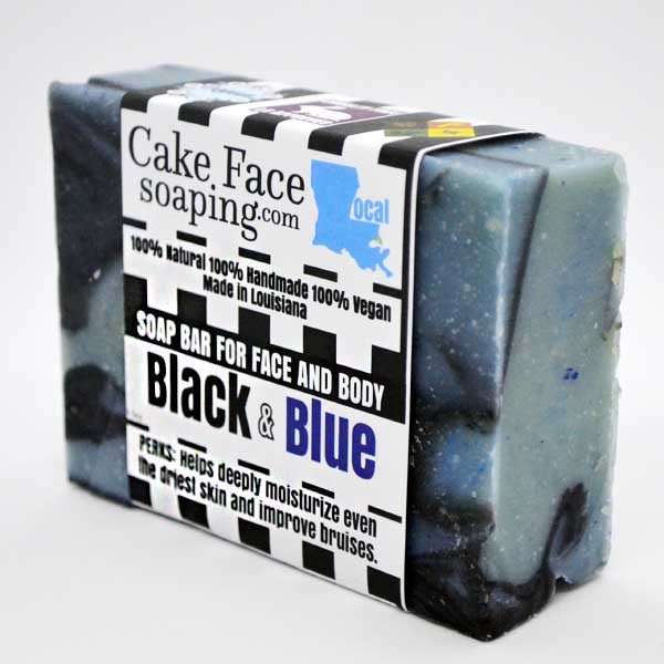 Black & Blue Bar Soap – with Shea butter for added moisture - CakeFaceSoaping