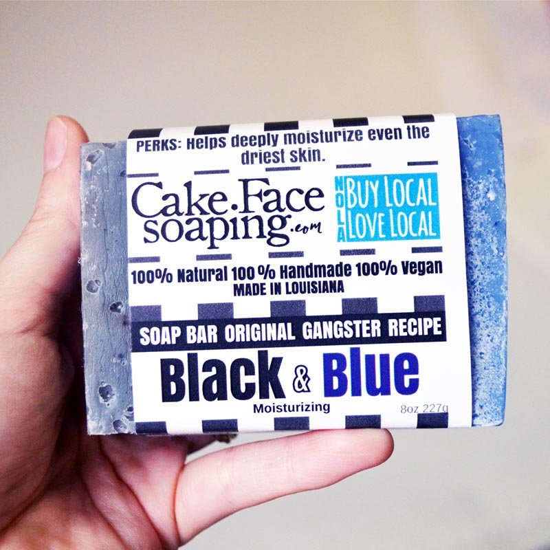 Black & Blue Bar Soap – with Shea butter for added moisture - CakeFaceSoaping