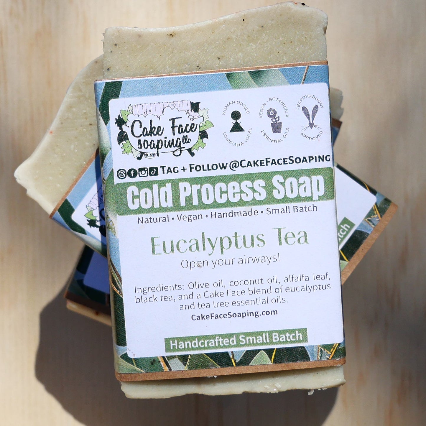 Eucalyptus Tea Bar Soap – Ease your airways while you cleanse - CakeFaceSoaping