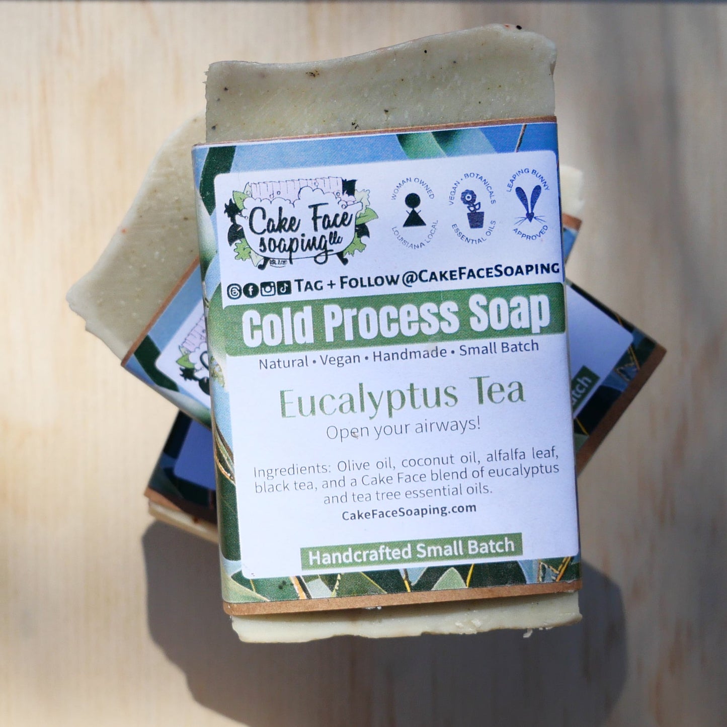 Eucalyptus Tea Bar Soap – Ease your airways while you cleanse - CakeFaceSoaping