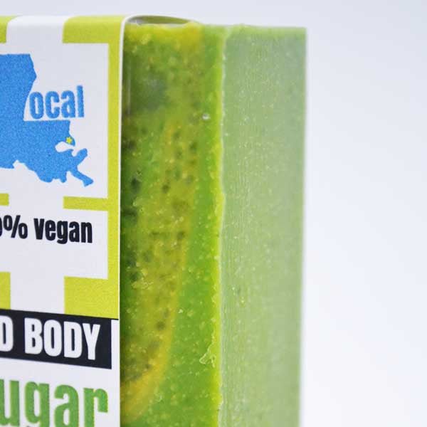 Lemongrass Sugar Bar Soap – massaging cornmeal and white sugars gently exfoliate - CakeFaceSoaping