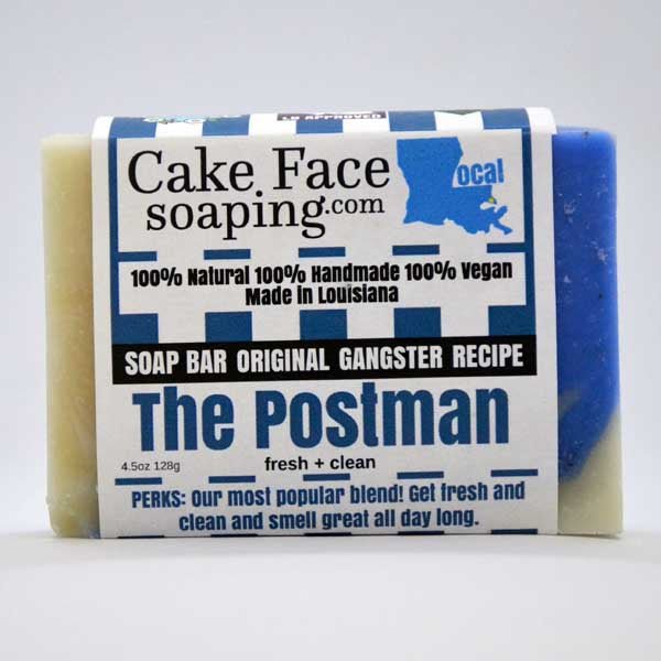 The Postman Bar Soap – freshly scented cleansing bar - CakeFaceSoaping