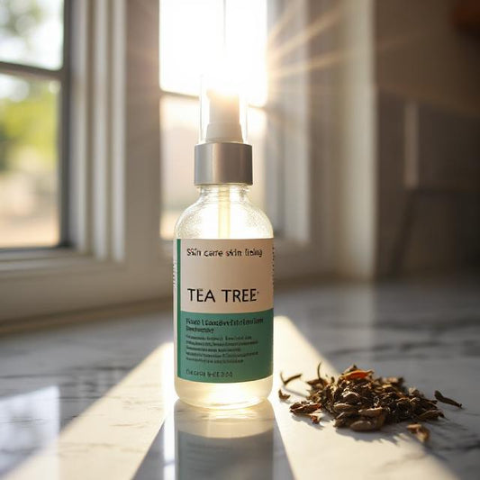 bottle of tea tree essential oil