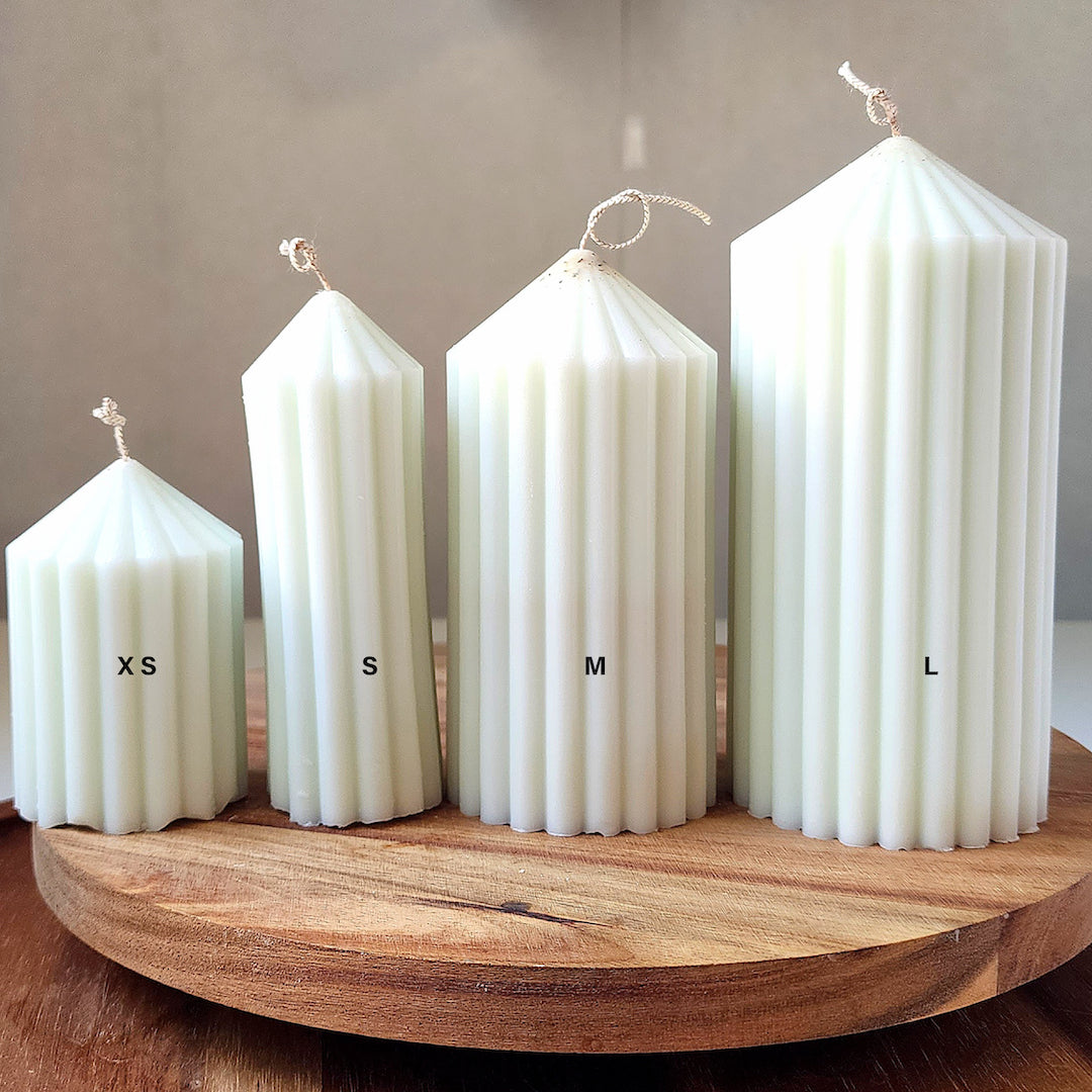 Ribbed Pillar Aesthetic Candle in Fern