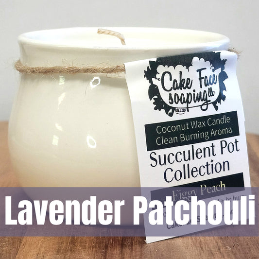 Lavender Patchouli Succulent Pot Safe Fragrance Oil Coconut Wax 3 oz Candle
