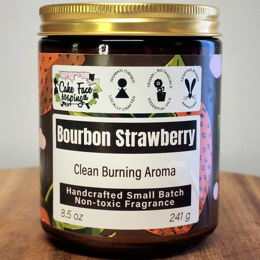 Bourbon Strawberry Safe Fragrance Oil Coconut Wax 8.5 oz Candle